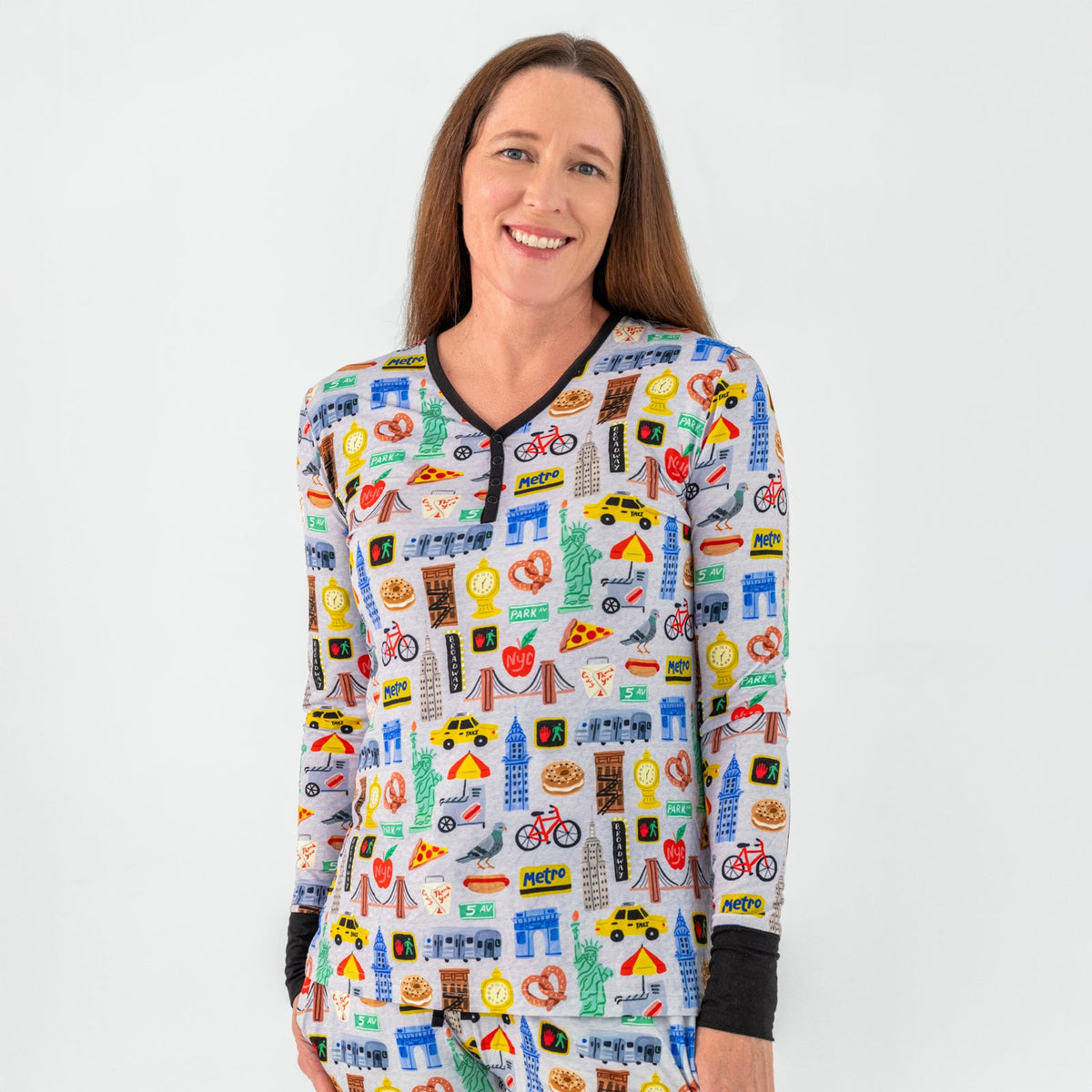The Big Apple Women's Long Sleeve Pajama Top