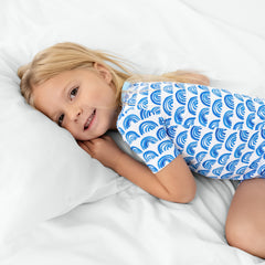 Blue Rainbows Two-Piece Short Sleeve & Shorts Pajama Set