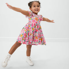 Butterfly Blooms Flutter Twirl Dress with Bodysuit