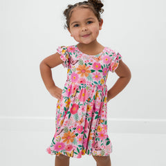 Butterfly Blooms Flutter Twirl Dress with Bodysuit