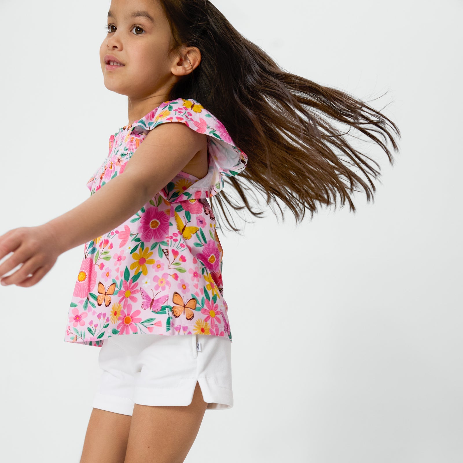 Butterfly Blooms Smocked Flutter Top