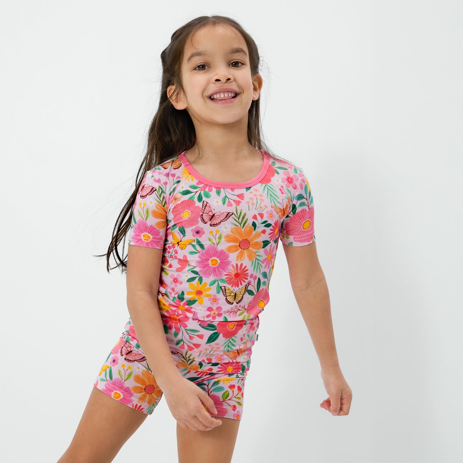 Butterfly Blooms Two-Piece Short Sleeve & Shorts Pajama Set