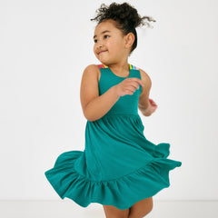 Calypso Teal Tiered Tank Dress