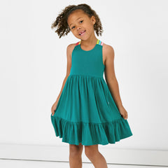 Calypso Teal Tiered Tank Dress