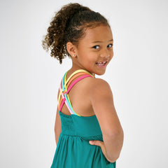 Calypso Teal Tiered Tank Dress