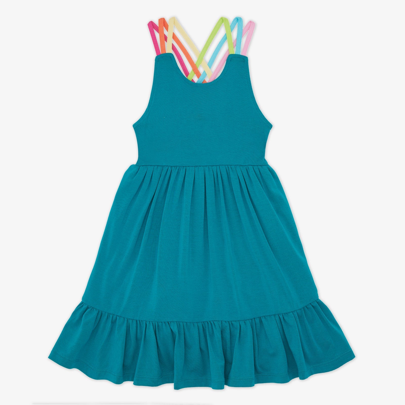 Calypso Teal Tiered Tank Dress