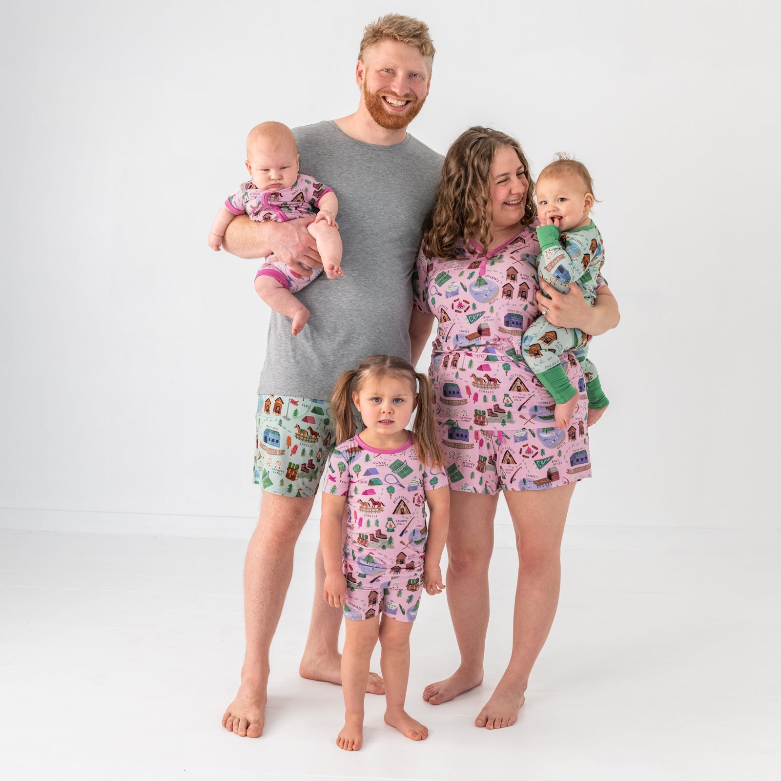 Pink Camp Sleepies Two-Piece Short Sleeve & Shorts Pajama Set