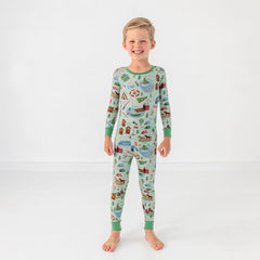 Green Camp Sleepies Two-Piece Pajama Set