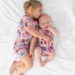 Pink Camp Sleepies Shorty Zippy