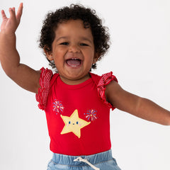 Candy Red Firework Flutter Bodysuit