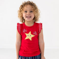 Candy Red Firework Flutter Tee