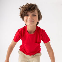Candy Red Relaxed Pocket Tee