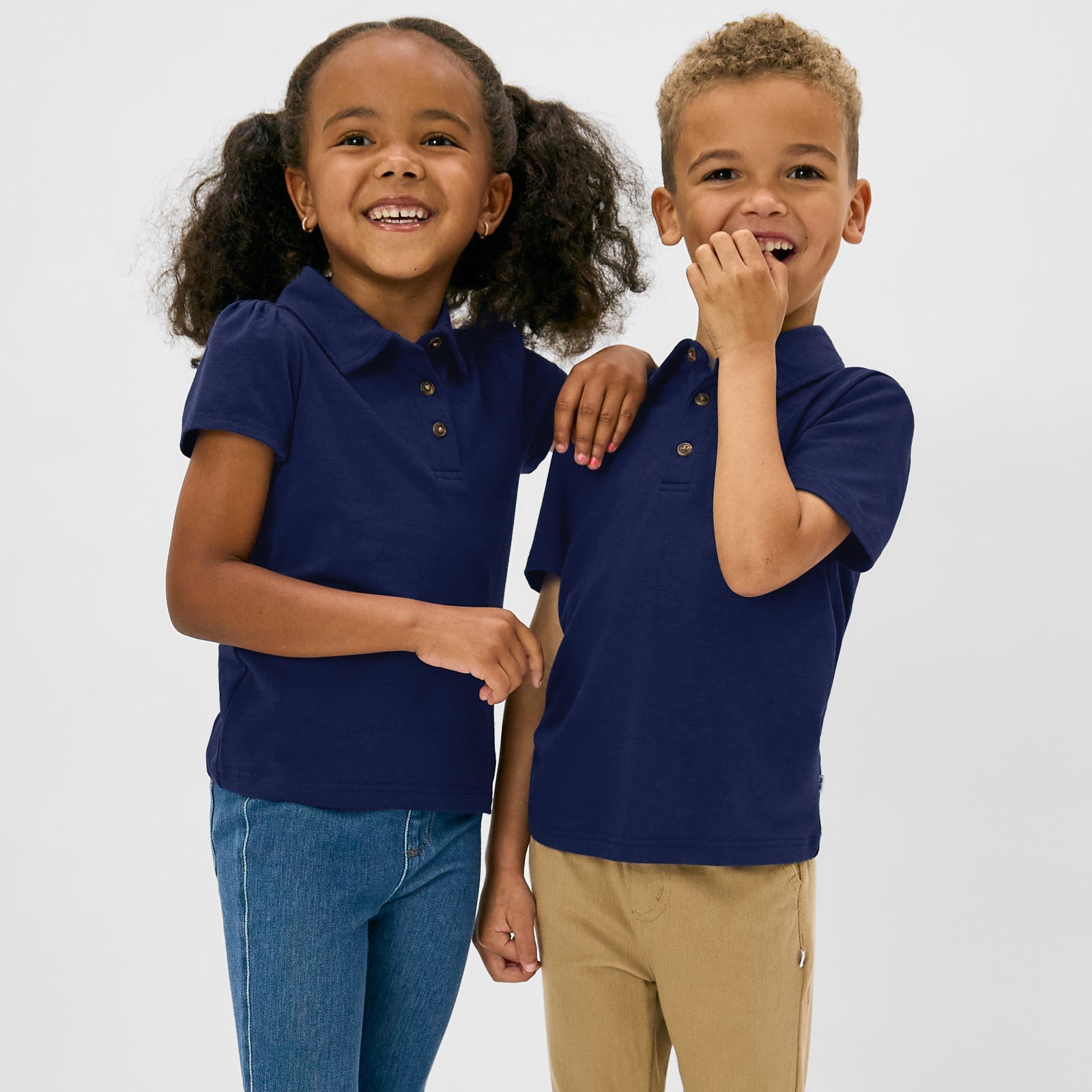 Classic Navy Puff Sleeve Polo