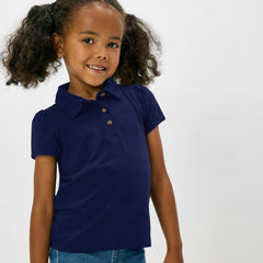 Classic Navy Puff Sleeve Polo