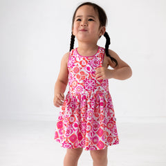 Coastal Gems Cross Back Skater Dress with Bloomer