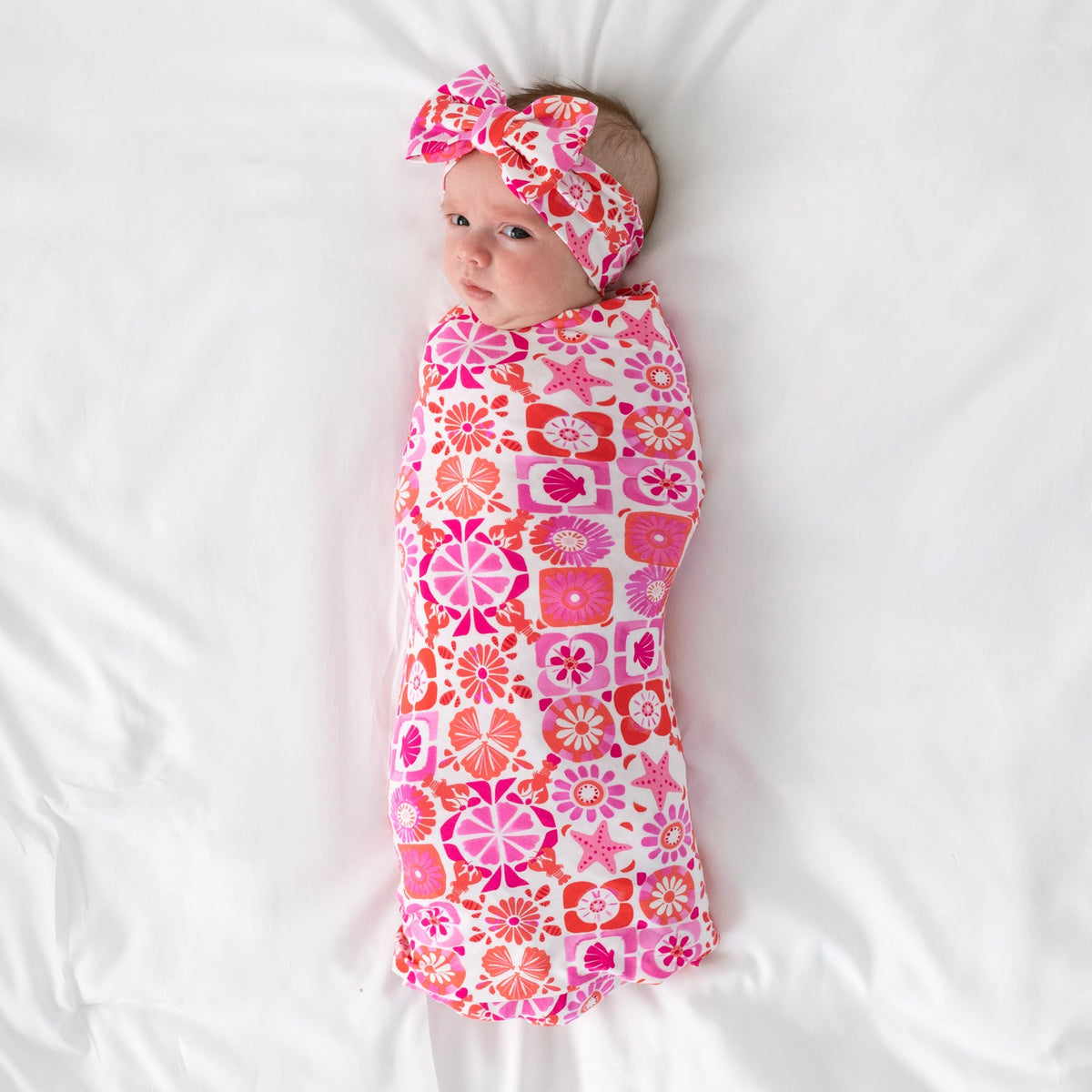 Coastal Gems Swaddle & Luxe Bow Headband Set