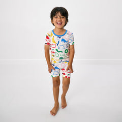 Coloring Crew Two-Piece Short Sleeve & Shorts Pajama Set