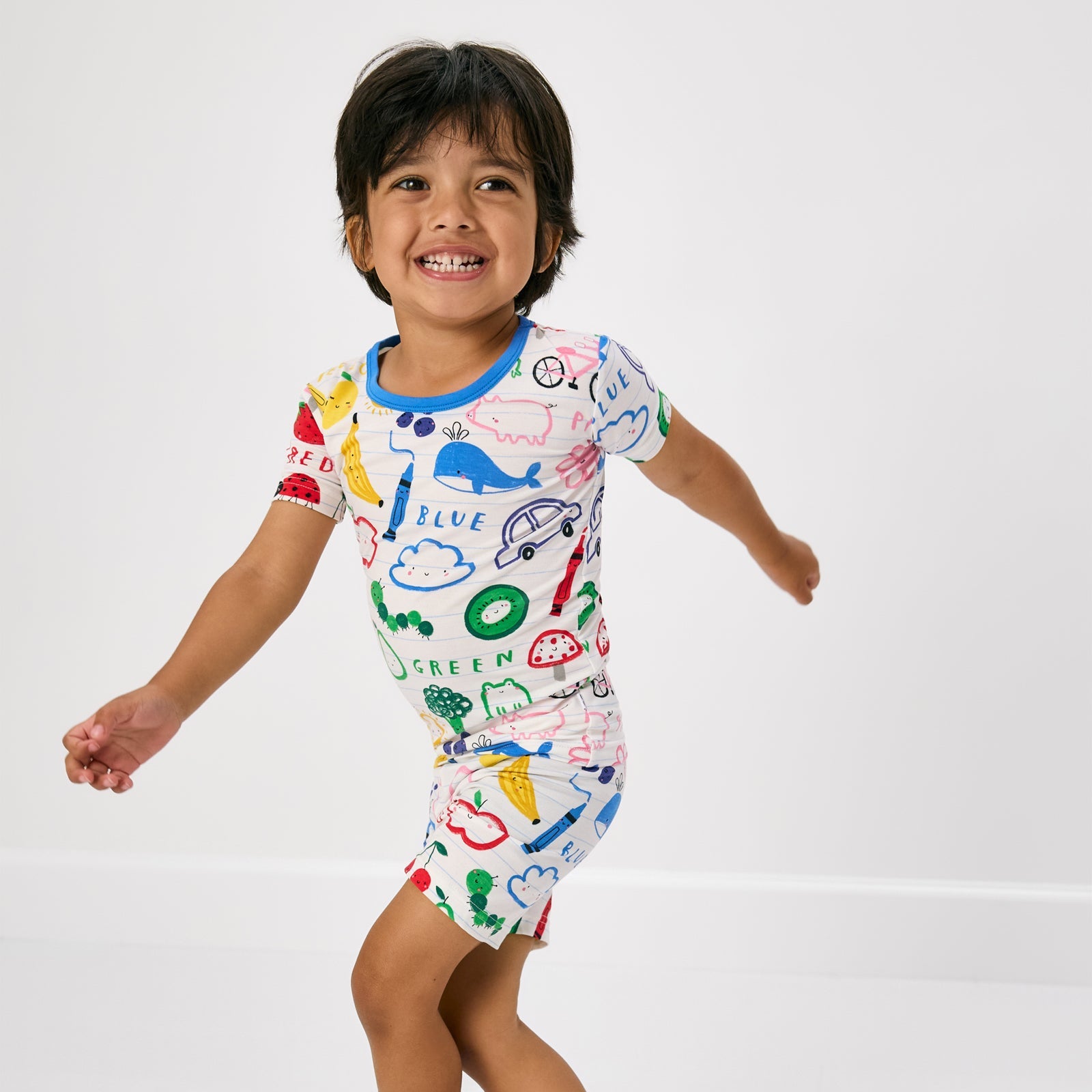 Coloring Crew Two-Piece Short Sleeve & Shorts Pajama Set