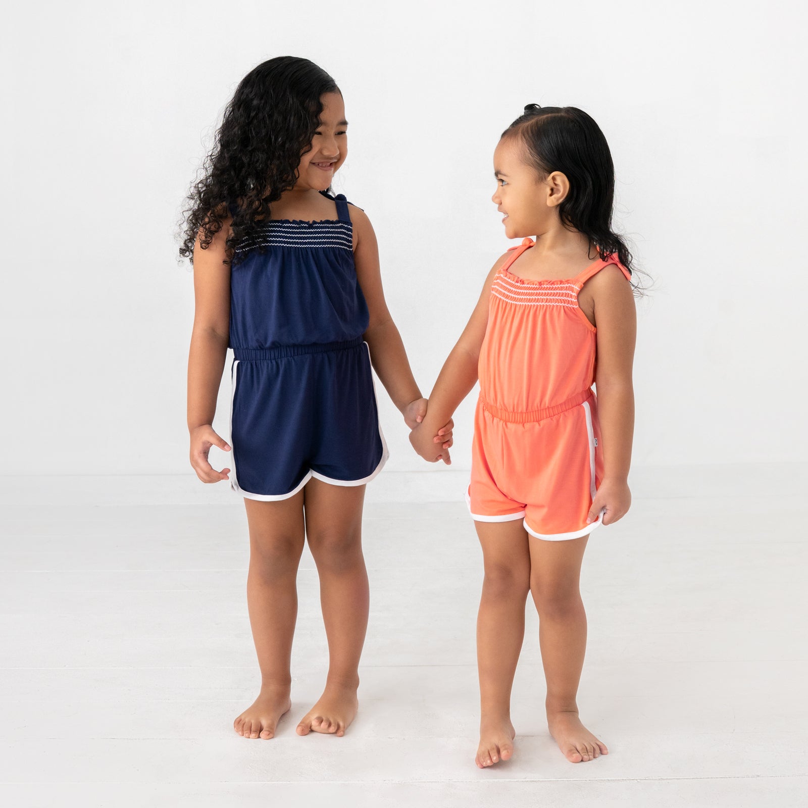 Classic Navy Smocked Romper