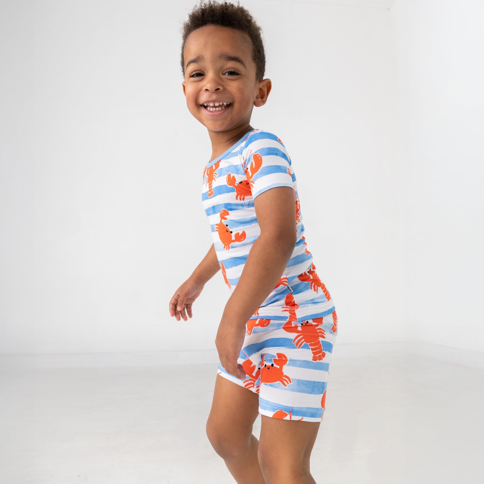 Crustacean Crew Two-Piece Short Sleeve & Shorts Pajama Set