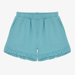 Cool Teal Ruffle Shorts