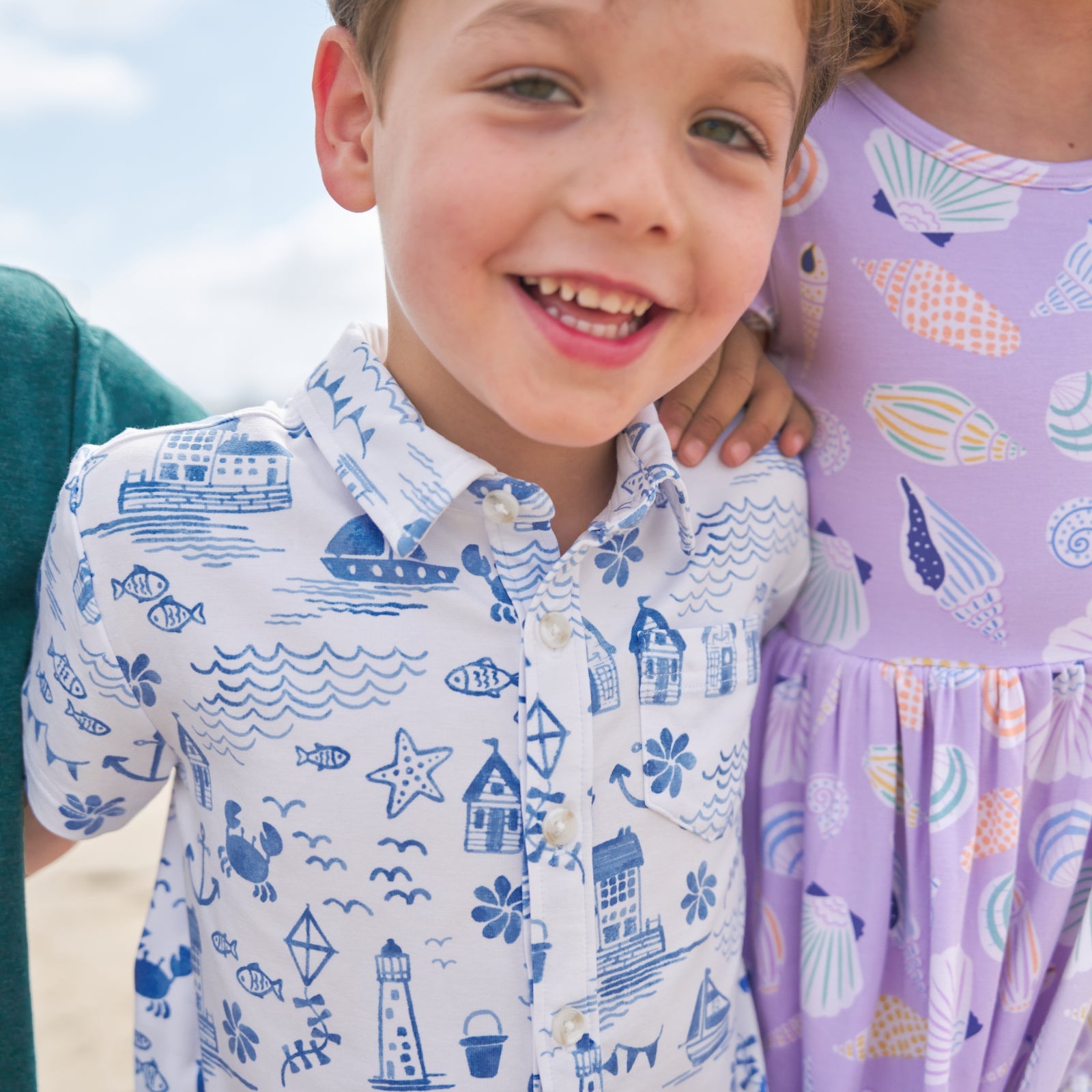 Tidal Treasures Button Down Polo