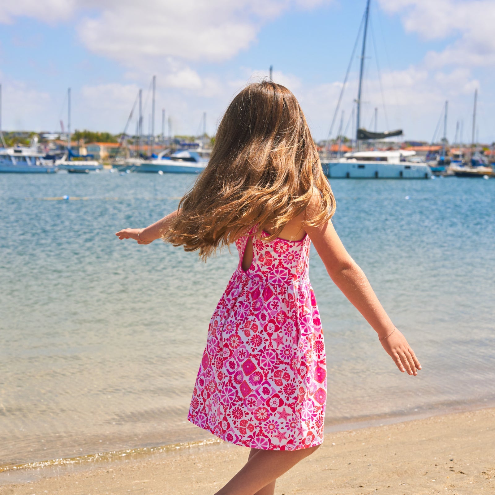 Coastal Gems Cross Back Skater Dress