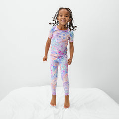 Doodle Blooms Two-Piece Short Sleeve Pajama Set