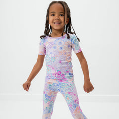 Doodle Blooms Two-Piece Short Sleeve Pajama Set