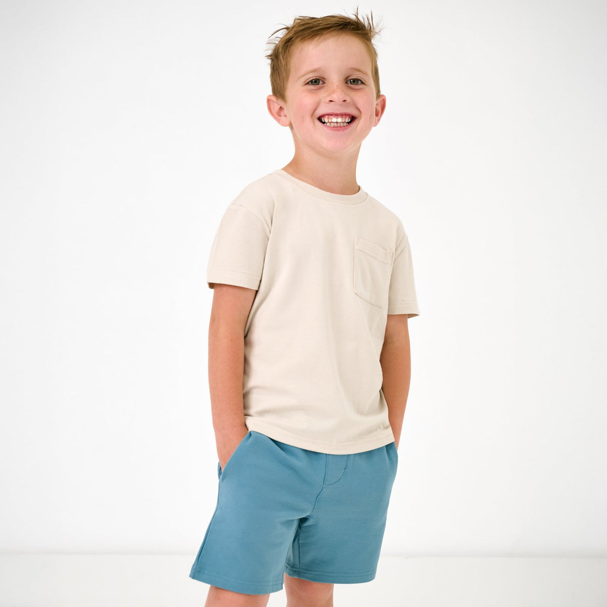Dusk Blue Drawstring Shorts