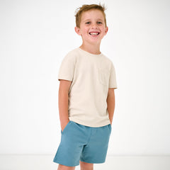 Dusk Blue Drawstring Shorts