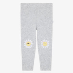 Light Heather Gray Daisy Patch Legging