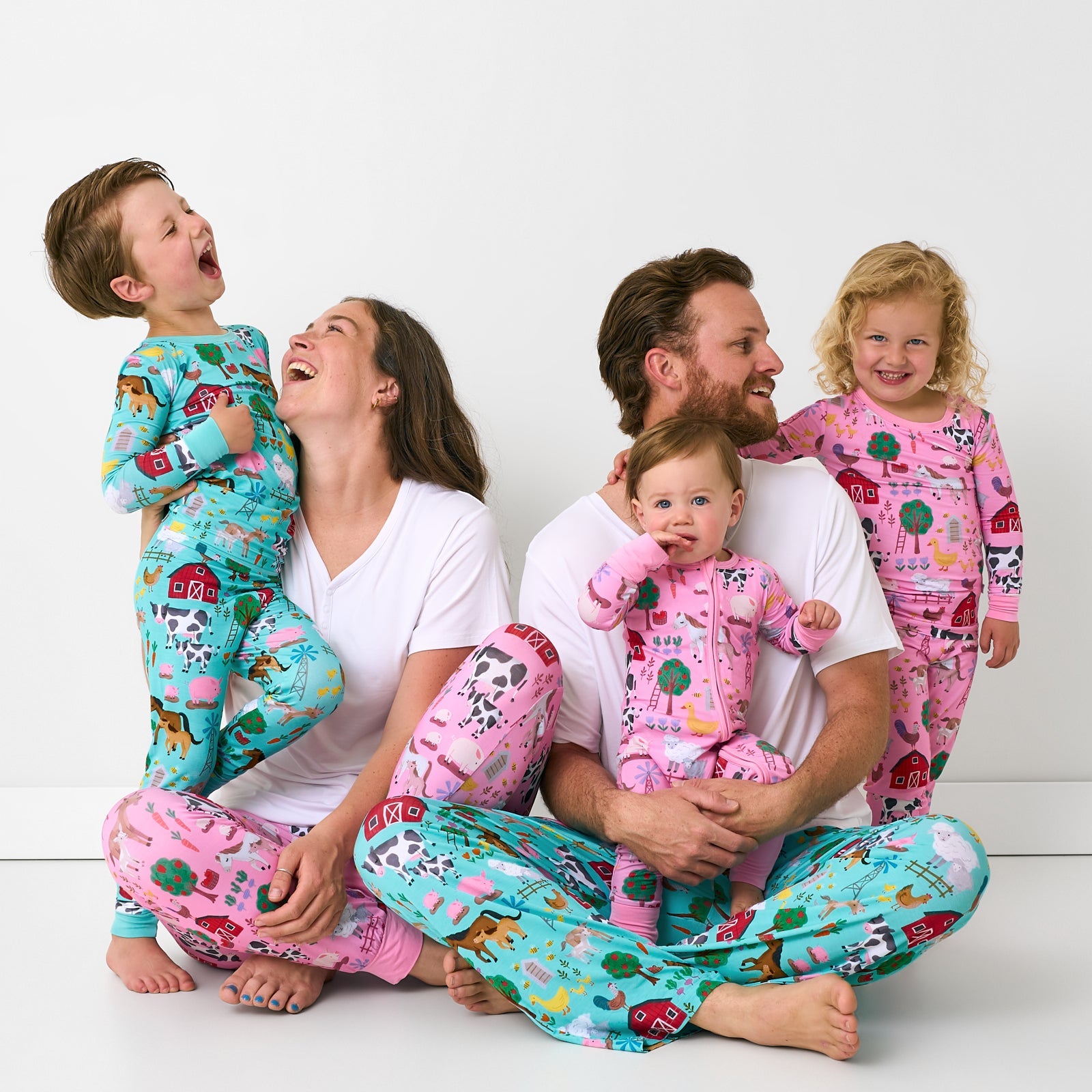 Blue Farm Fam Two-Piece Pajama Set