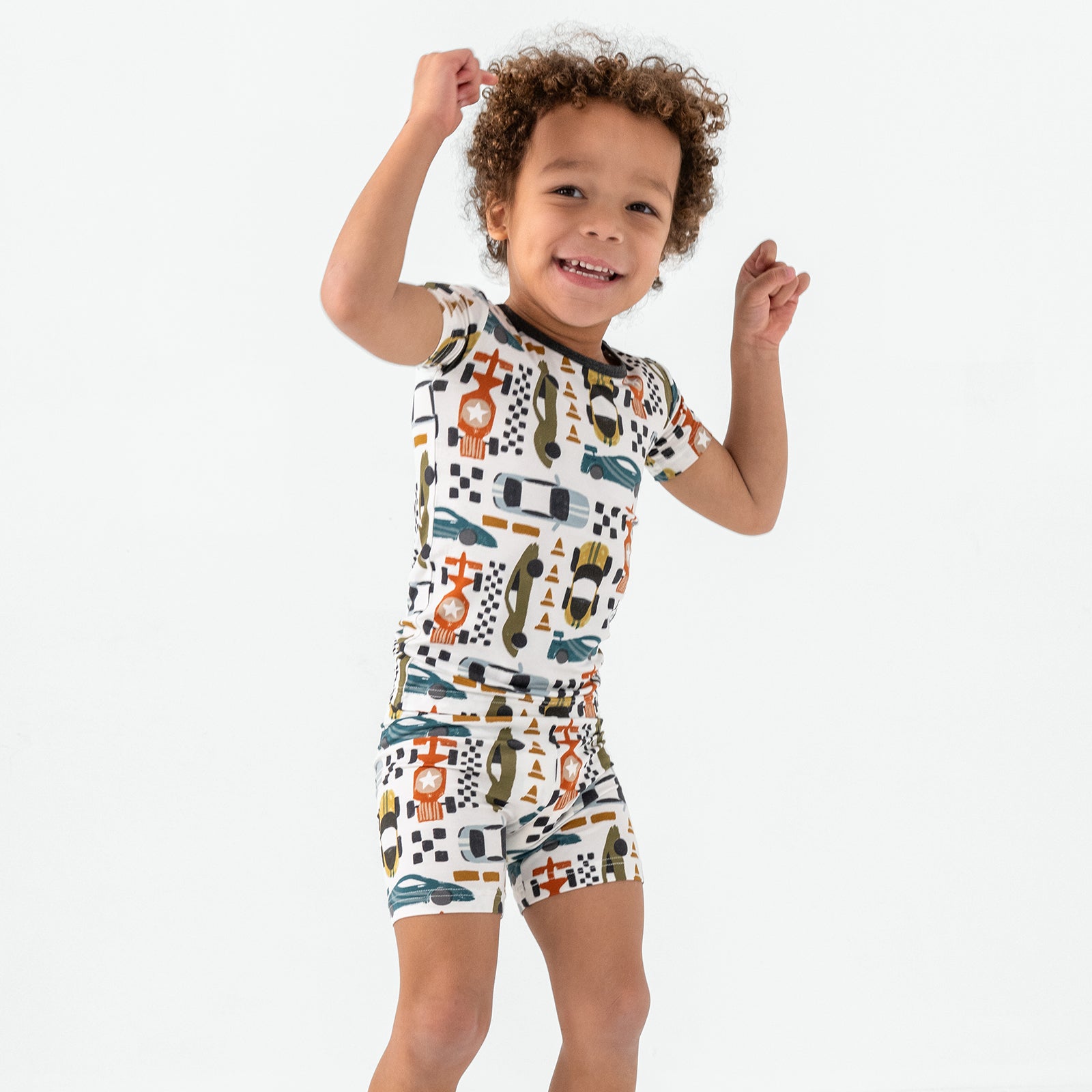 Fast Lane Two-Piece Short Sleeve & Shorts Pajama Set