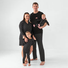 Monochrome Checks Two-Piece Pajama Set