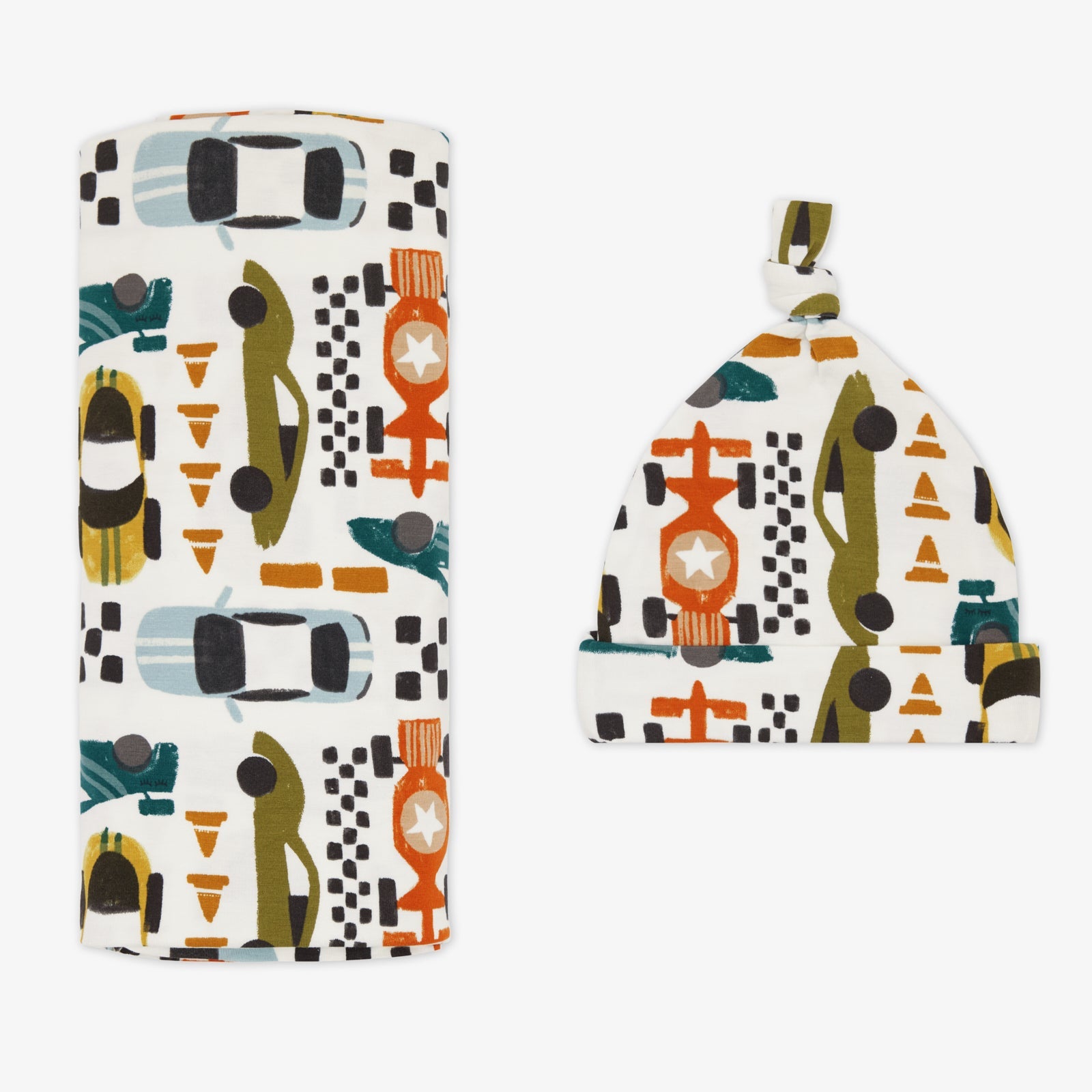 Fast Lane Swaddle & Hat Set