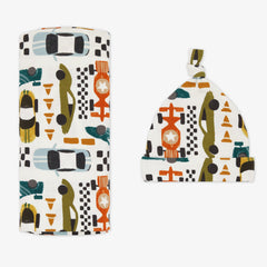 Fast Lane Swaddle & Hat Set