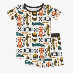 Fast Lane Two-Piece Short Sleeve & Shorts Pajama Set