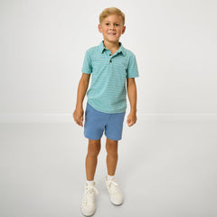 Fresh Green Heather Stripes Polo Shirt