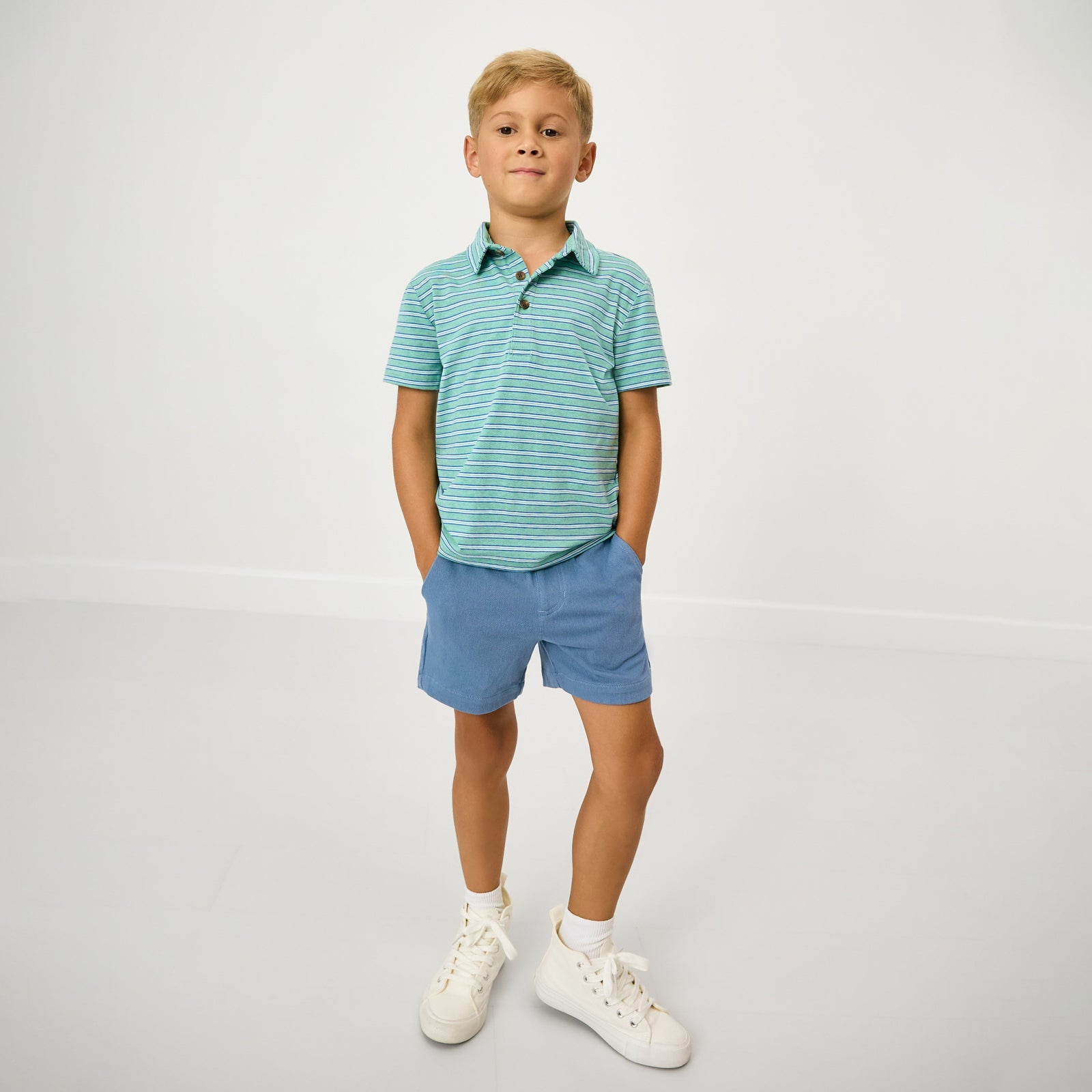 Steel Blue Chino Shorts