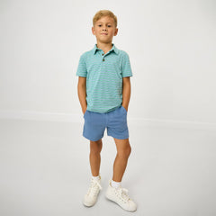Steel Blue Chino Shorts