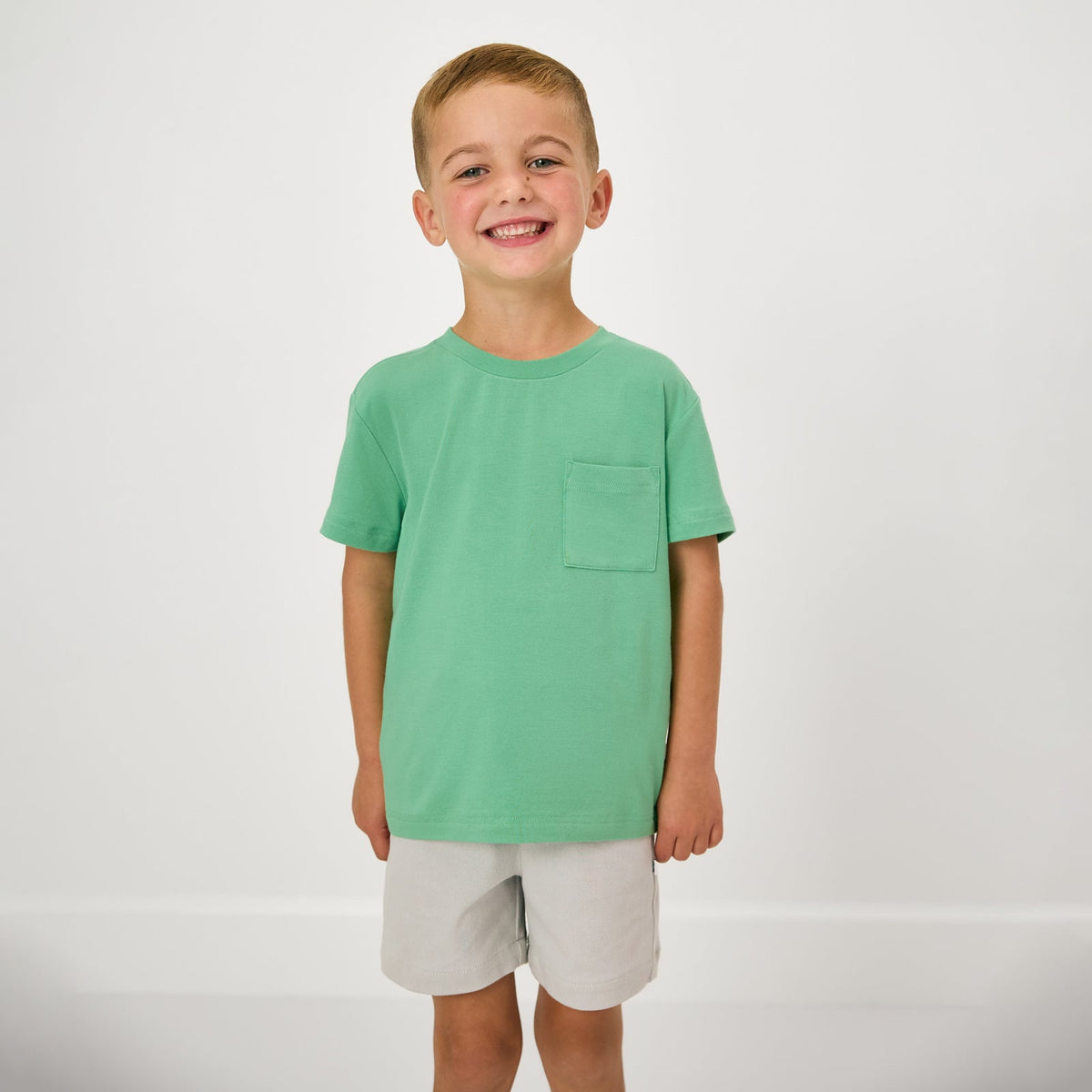 Fresh Green Relaxed Pocket Tee