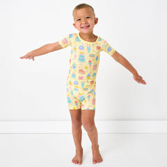 Frosted Fun Two-Piece Short Sleeve & Shorts Pajama Set