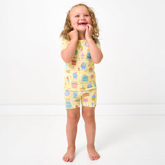 Frosted Fun Two-Piece Short Sleeve & Shorts Pajama Set
