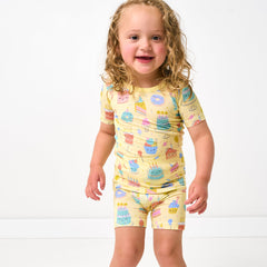 Frosted Fun Two-Piece Short Sleeve & Shorts Pajama Set