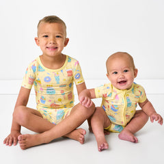 Frosted Fun Two-Piece Short Sleeve & Shorts Pajama Set