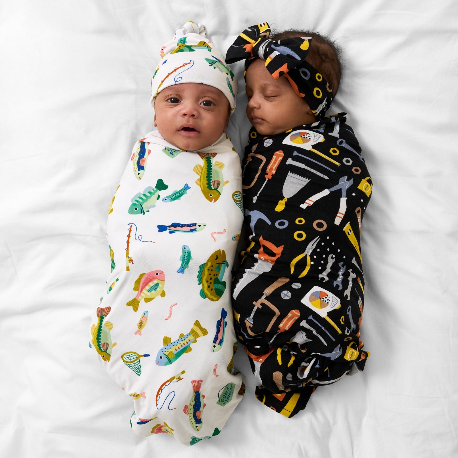 Gone Fishin' Swaddle & Hat Set