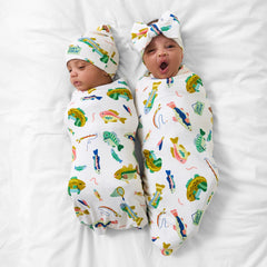 Gone Fishin' Swaddle & Hat Set