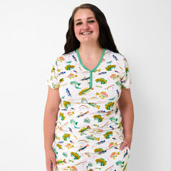 Gone Fishin' Women's Short Sleeve Pajama Top