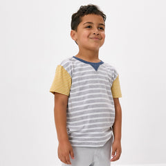 Heather Gray Stripes Relaxed Tee